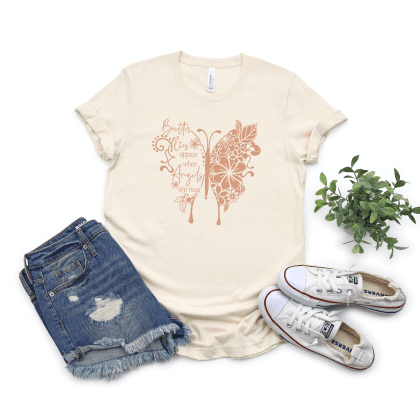 butterflies appear when angels are near natural shirt