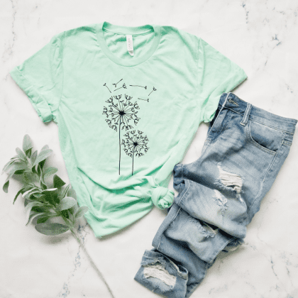 dandelion mint green shirt