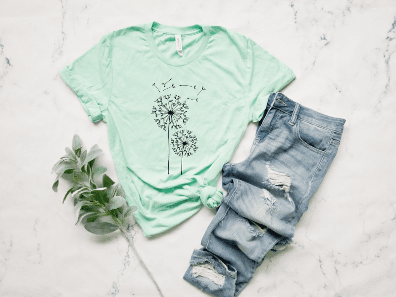 dandelion mint green shirt