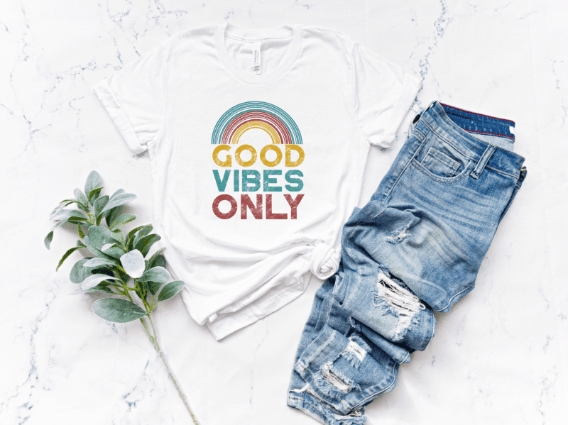 Good vibes only white shirt