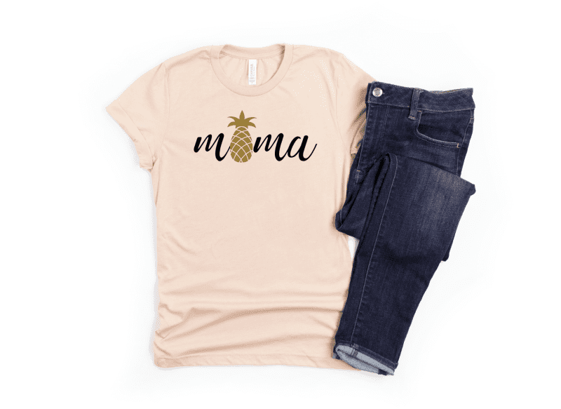 mama gold pineapple peach shirt