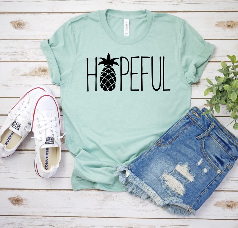 Hopeful Pineapple Dusty blue shirt