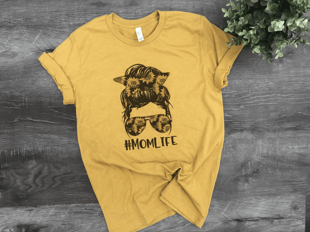 sunflower momlife yellow shirt