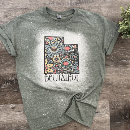 beutahful green bleached shirt