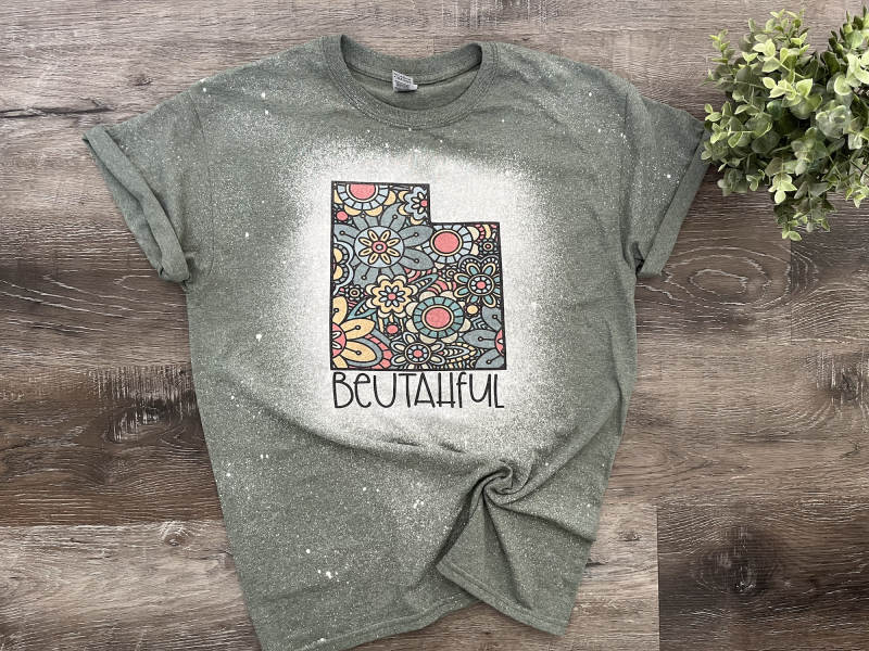 beutahful green bleached shirt
