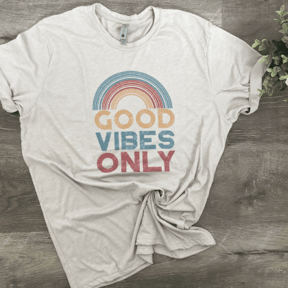 Good vibes only silver shirt