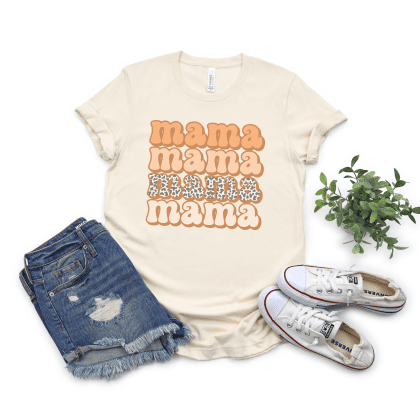 mama mama mama leopard natural shirt