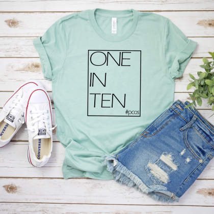 One in Ten #pcos Dusty Blue Shirt