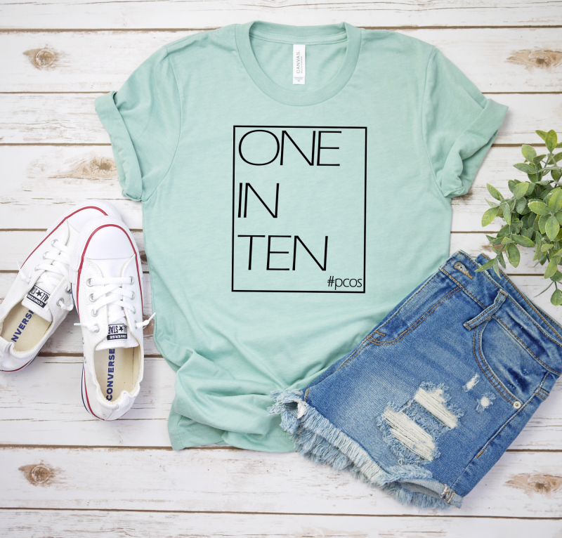 One in Ten #pcos Dusty Blue Shirt