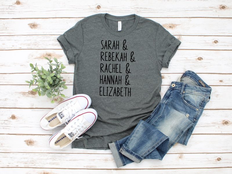 Sarah & Rebekah & Rachel & Hannah & Elizabeth Barren Women Gray Shirt