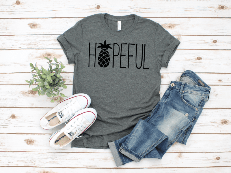 Hopeful pineapple heather gray shirt