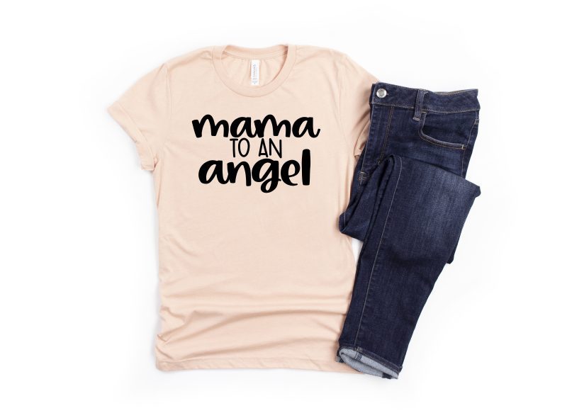 mama to an angel peach shirt