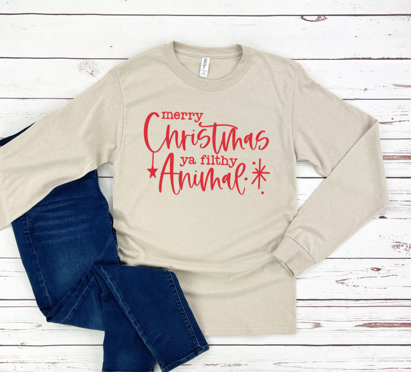 Merry Christmas ya filthy animal long sleeve shirt