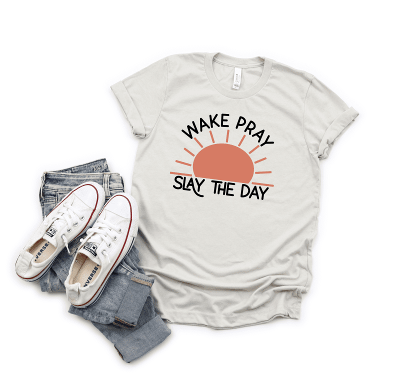 Wake Pray Slay the Day Sunrise Tee