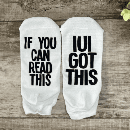 If you can read this IUI Got this white women's socks
