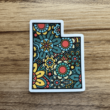 Boho floral Utah Sticker