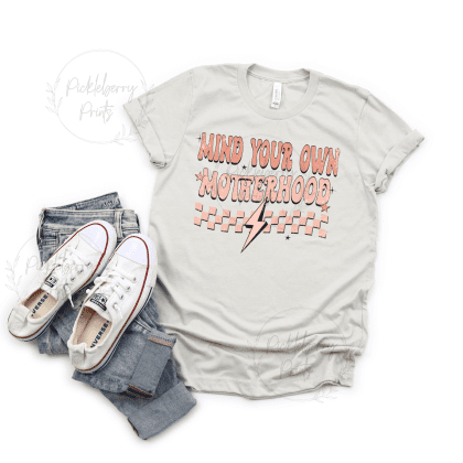 Mind your own motherhood checkered tee
