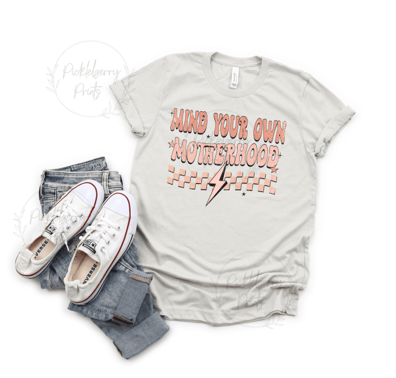 Mind your own motherhood checkered tee