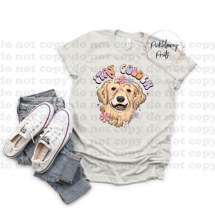 Stay Golden Floral Dog Shirt