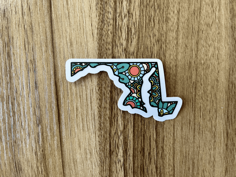Maryland Floral Boho Sticker